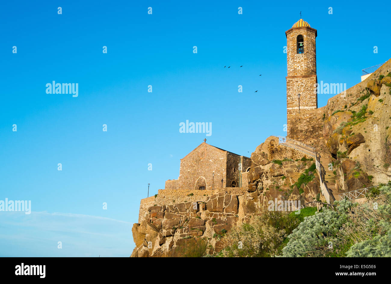 Sant Antonio abate Kirche in Festung Castelsardo, Sardinien, Italien Stockfoto