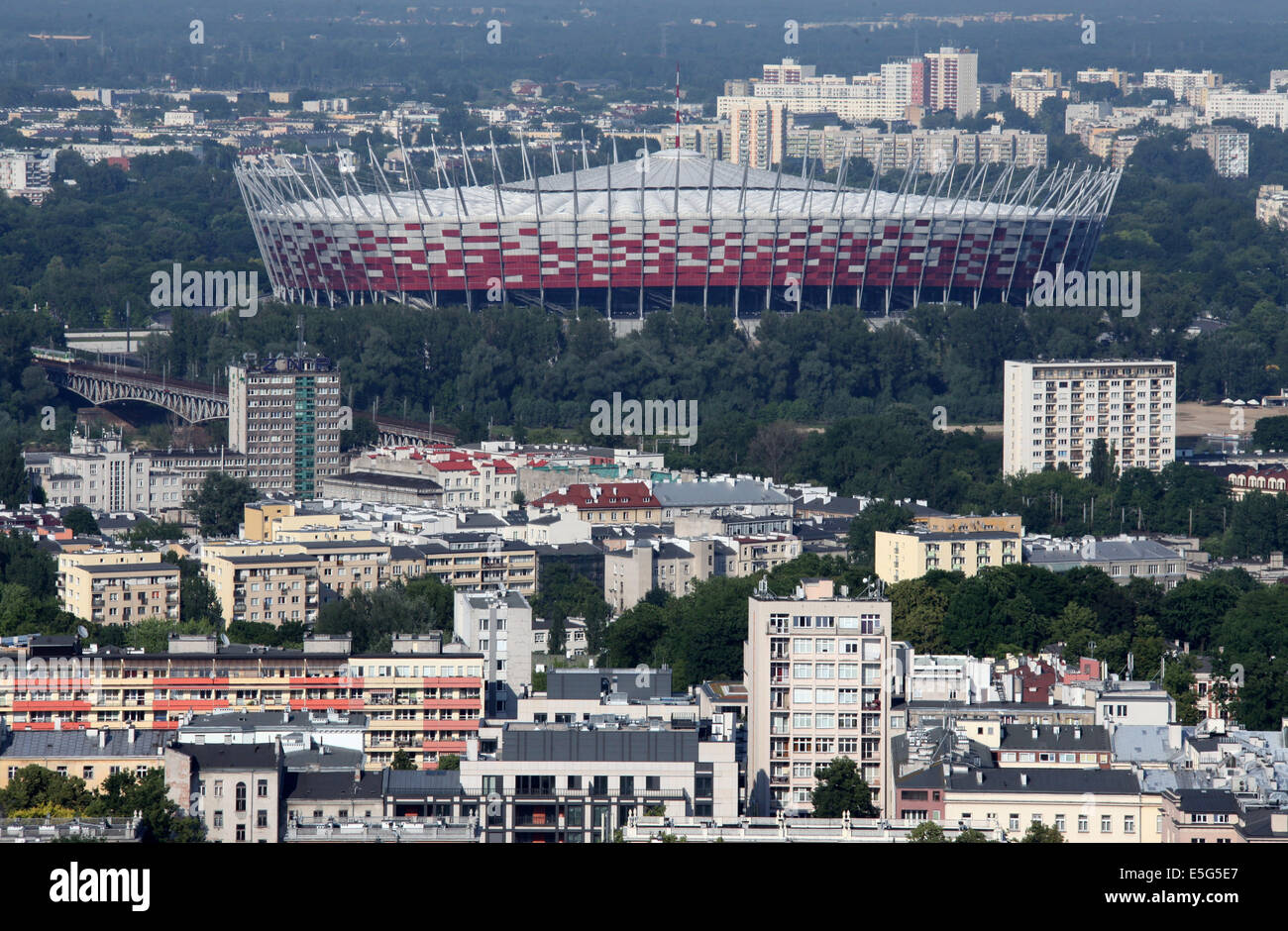 Ansicht von Warschau aus dem Palast der Kultur und Wissenschaft Stockfoto