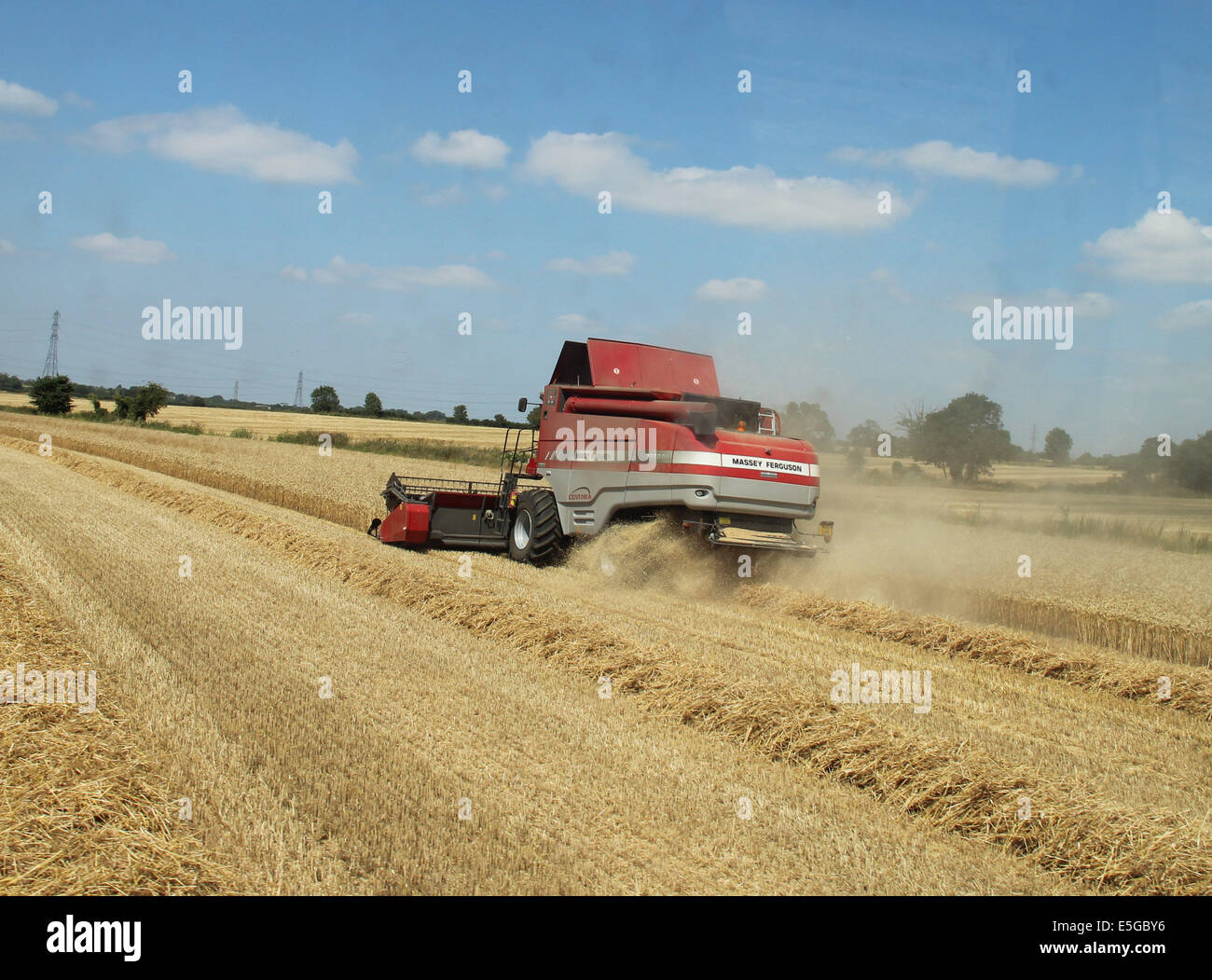 Nuneham Courtenay, Oxfordshire, Vereinigtes Königreich. 30. Juli 2014. Weizenernte auf Nuneham Courtenay. Bildnachweis: Shane Leach / Alamy Live News Stockfoto