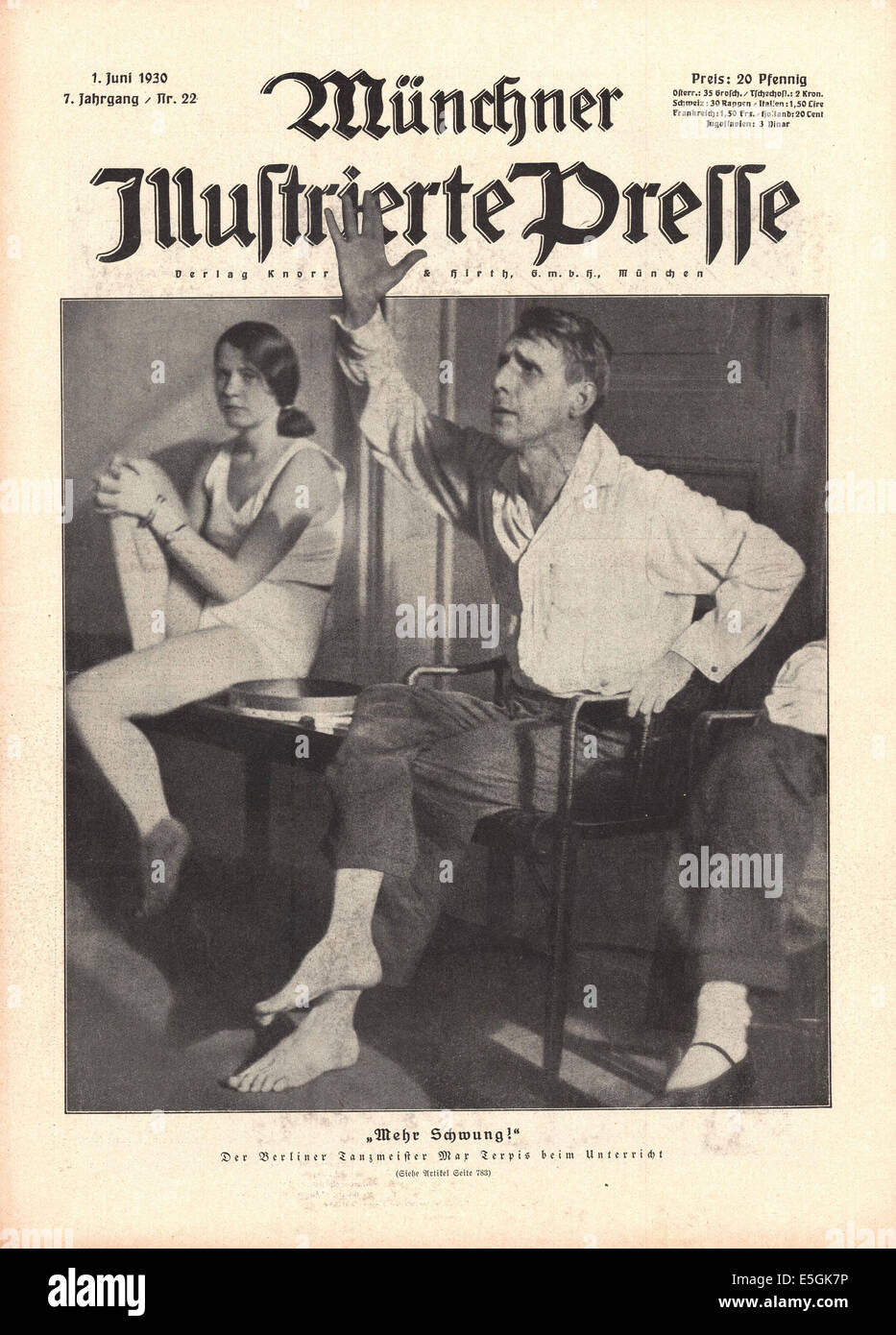 1930 Münchner Illustrierte Presse (Deutschland) vordere Abdeckung Foto der Schweizer Tänzer und Choreograf Max Terpis in Berlin Stockfoto