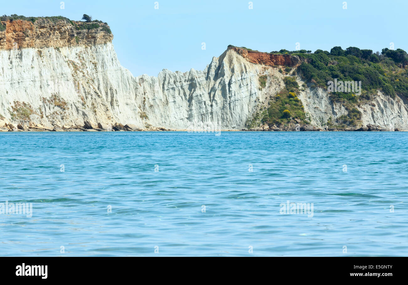 Blick von Gerakas Strand. Sommer-Küste (Griechenland, Zakynthos, Ionische Meer). Stockfoto