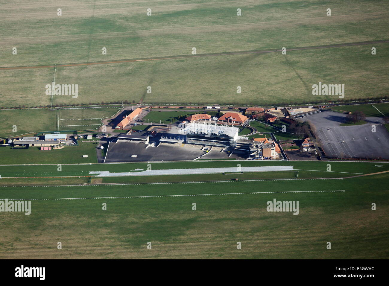 Newmarket Racecourse Tribüne Luftbild Stockfoto