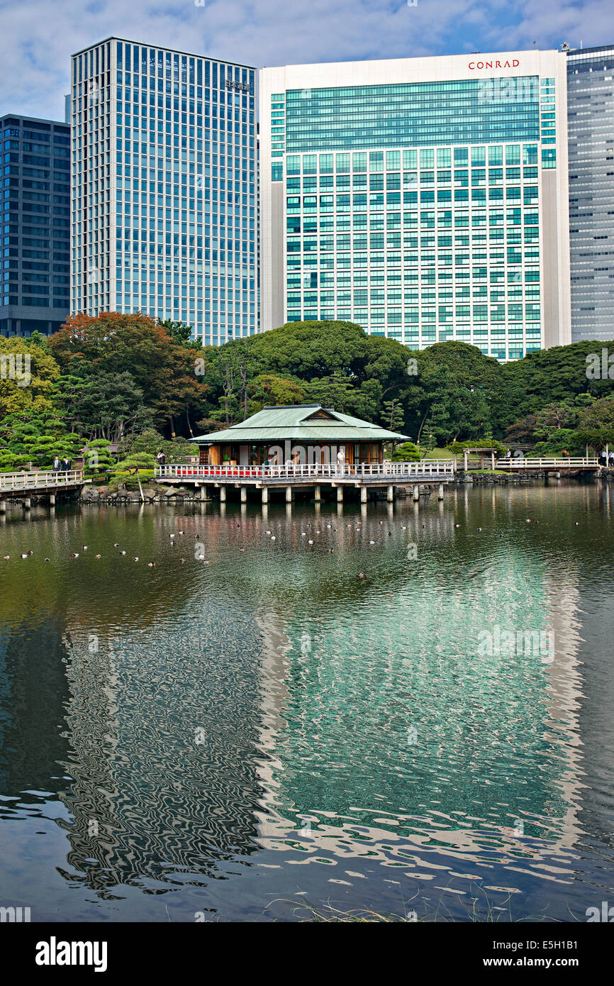 Hama-Rikyu Garten, Tokio, Japan. Stockfoto