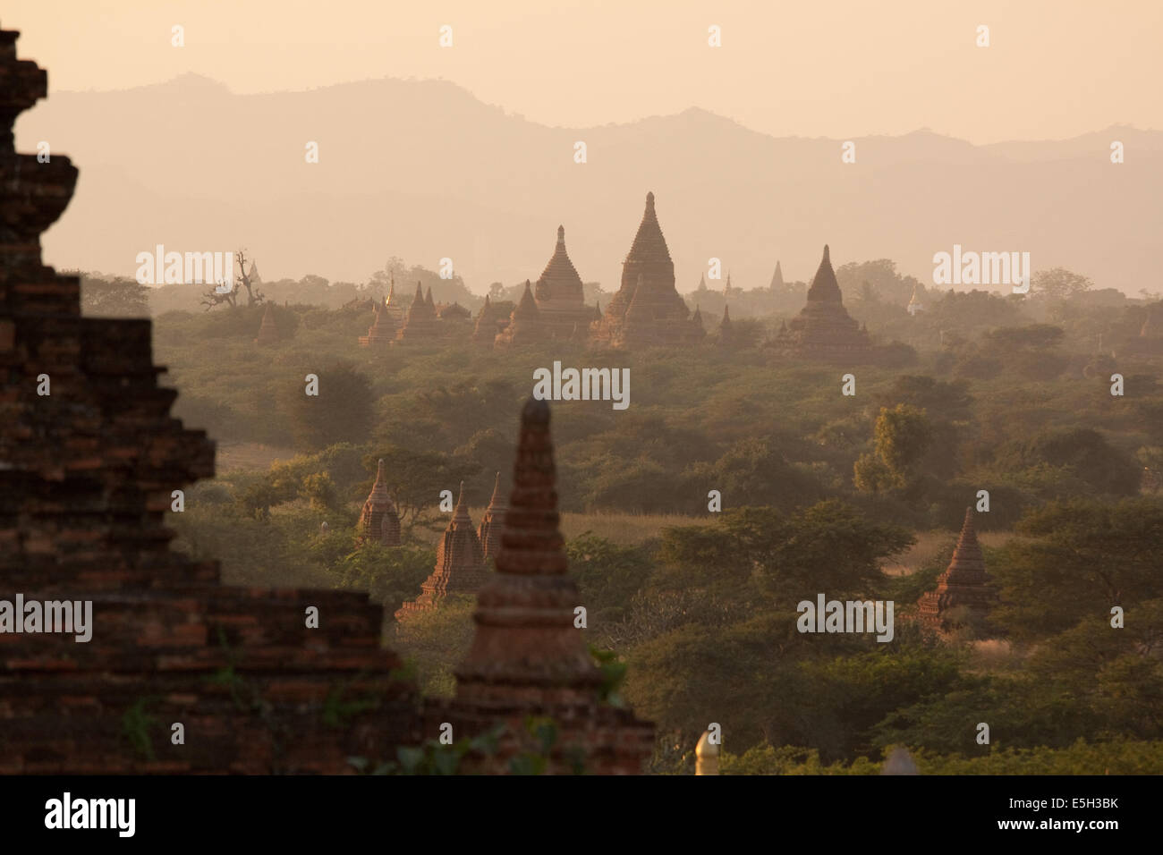 Zentrale Ebene der alten buddhistischen Tempel in Bagan, Birma (Myanmar) Stockfoto