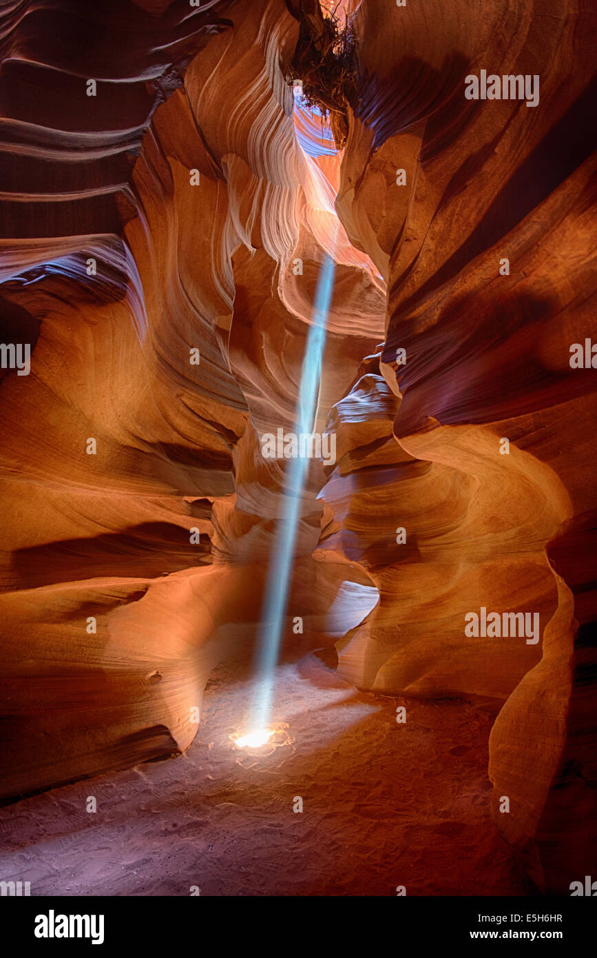 Upper Antelope Canyon, Lichtschacht Stockfoto