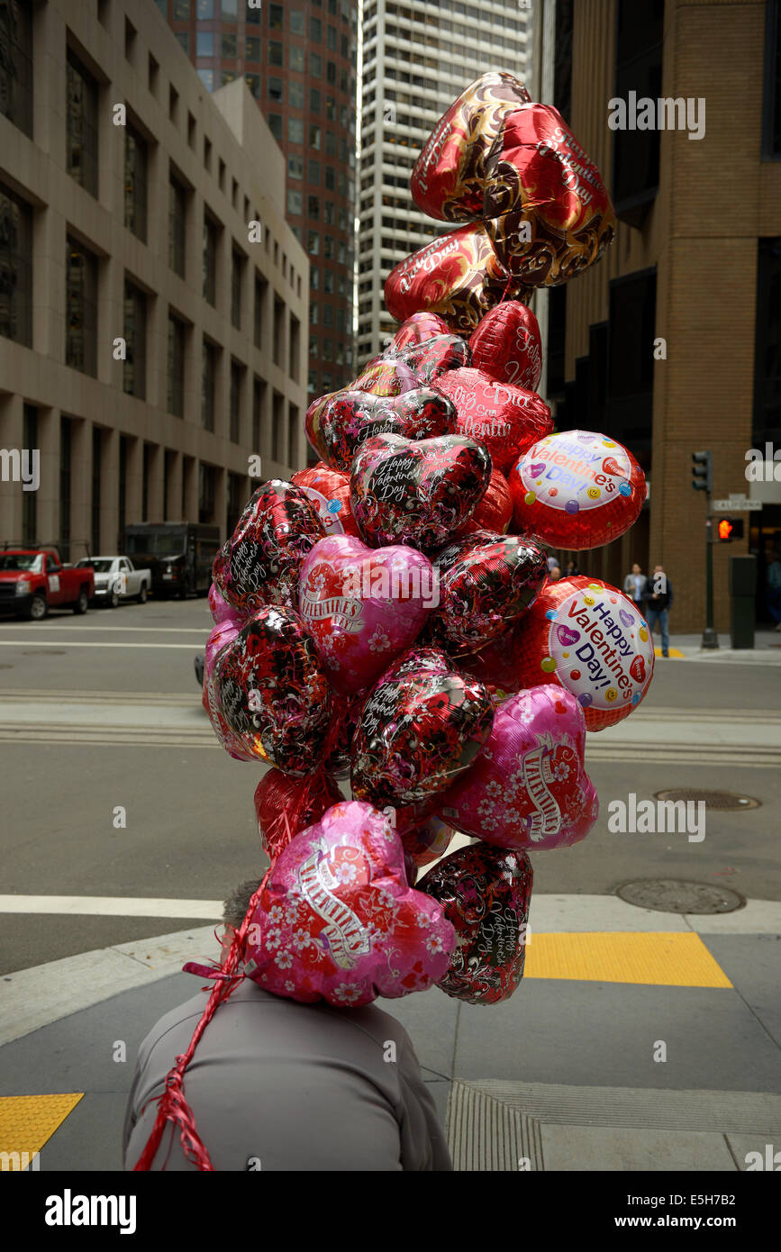 San Francisco Valentinstag Luftballons Stockfoto