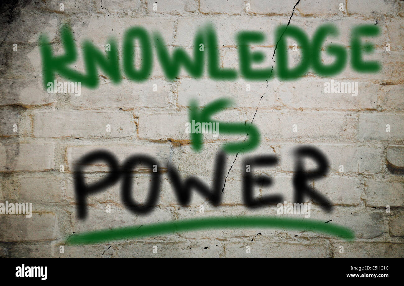 Wissen ist macht-Konzept Stockfoto