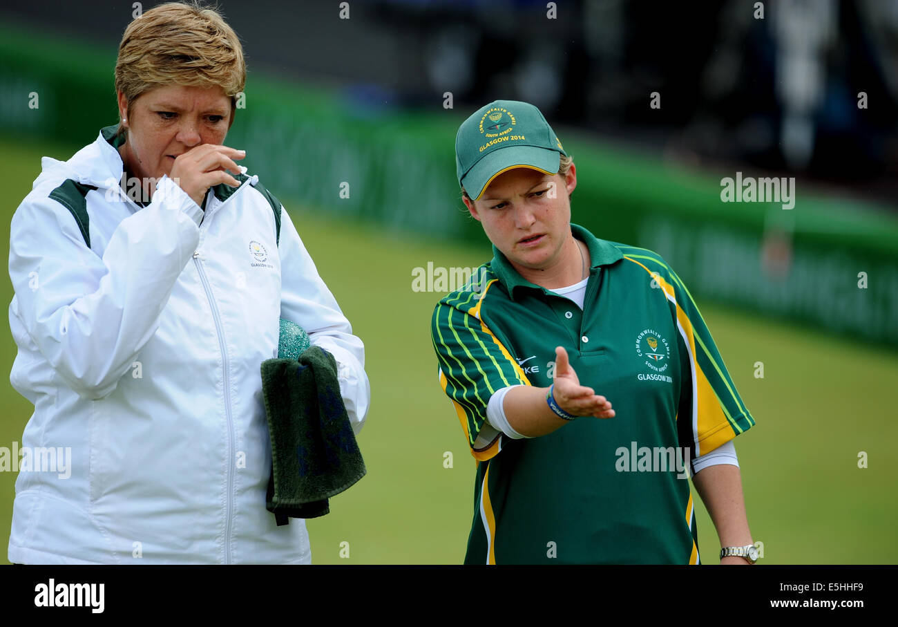 COLLEN PIKETH & TRACY-LEE beide Südafrika KELVIN grün GLASGOW Schottland 1. August 2014 Stockfoto