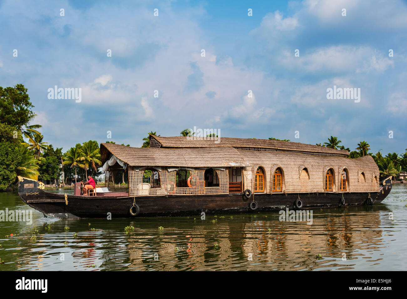 Hausboote, Backwaters, Alappuzha District, Alleppey, Kerala, Indien Stockfoto