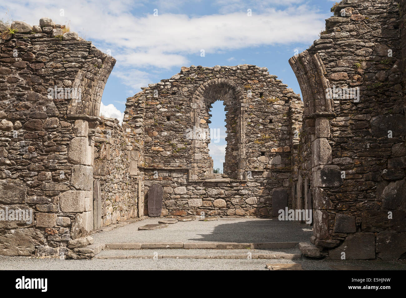 Irland, County Wicklow, Glendalough Kathedrale Ruinen Stockfoto