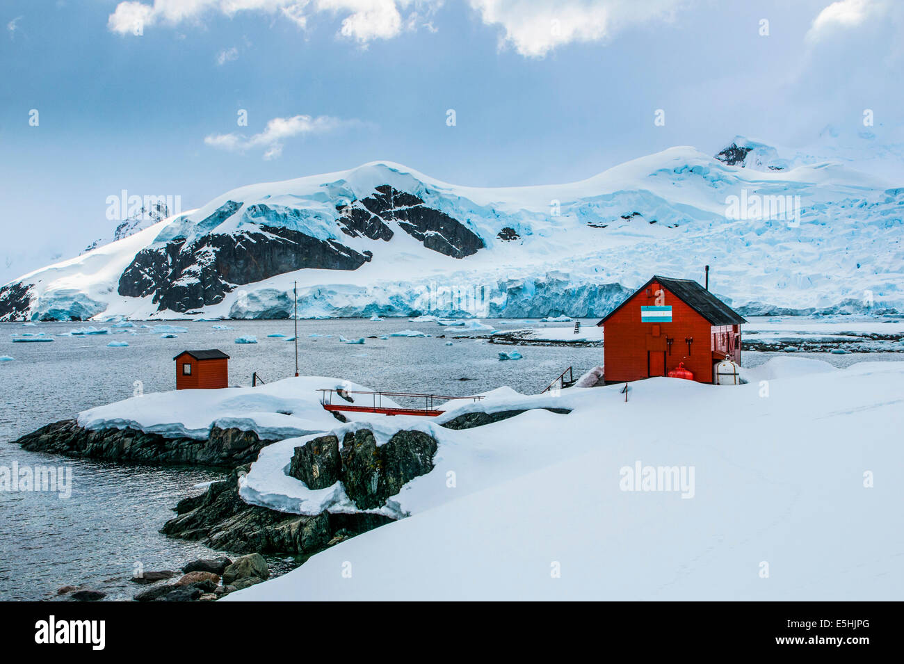 Argentinische Forschungsstation, Danco Island, Antarktis Stockfoto