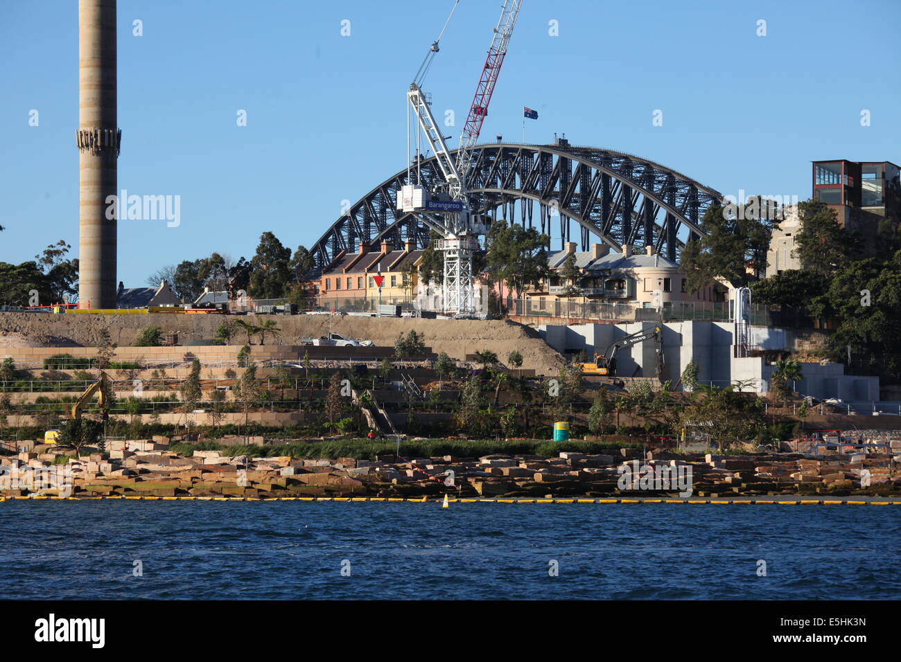 BAUSTELLE IN BARANGAROO SYDNEY HARBOUR Stockfoto