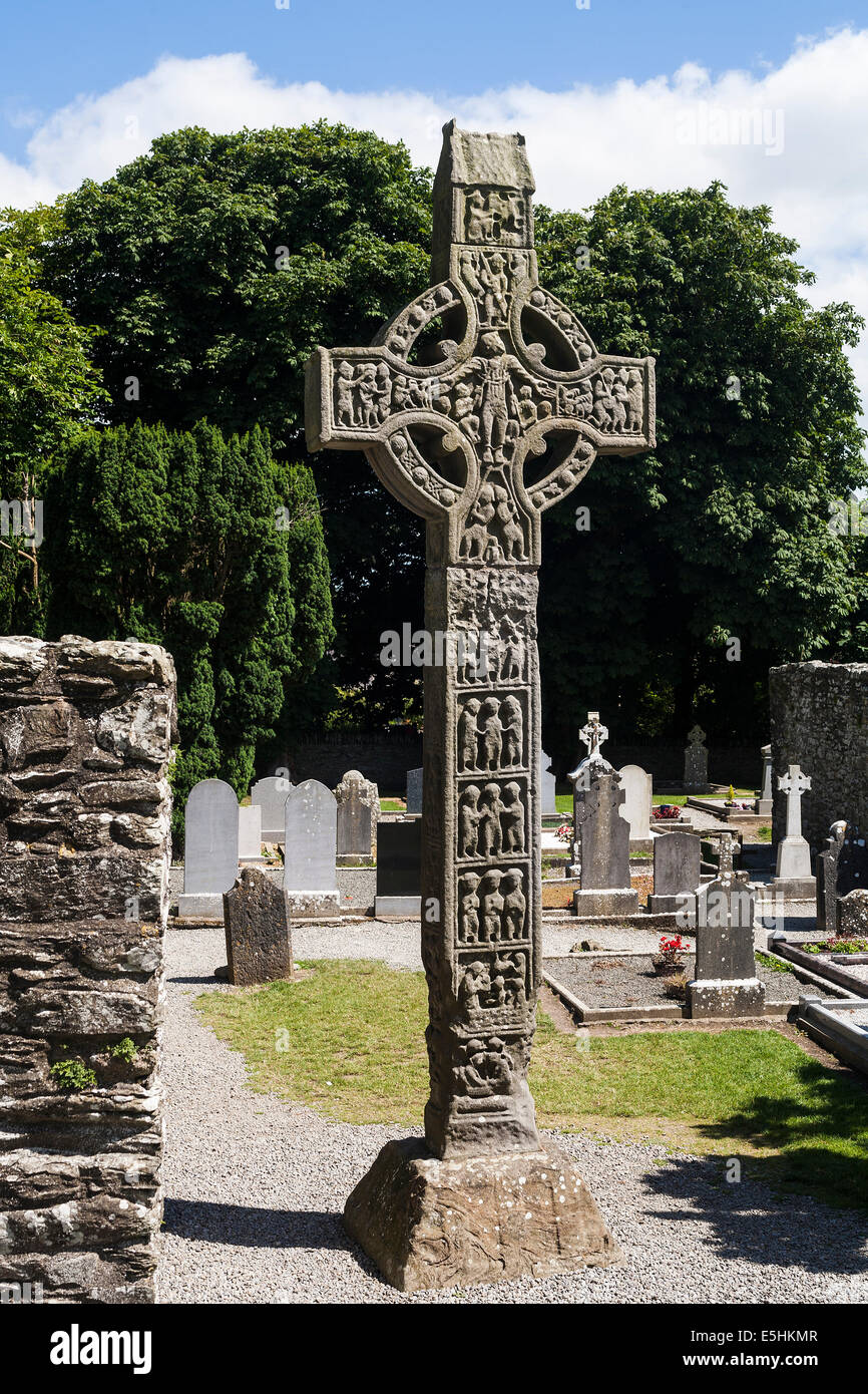 Kreuz West, Monasterboice, County Louth, Irland Stockfoto