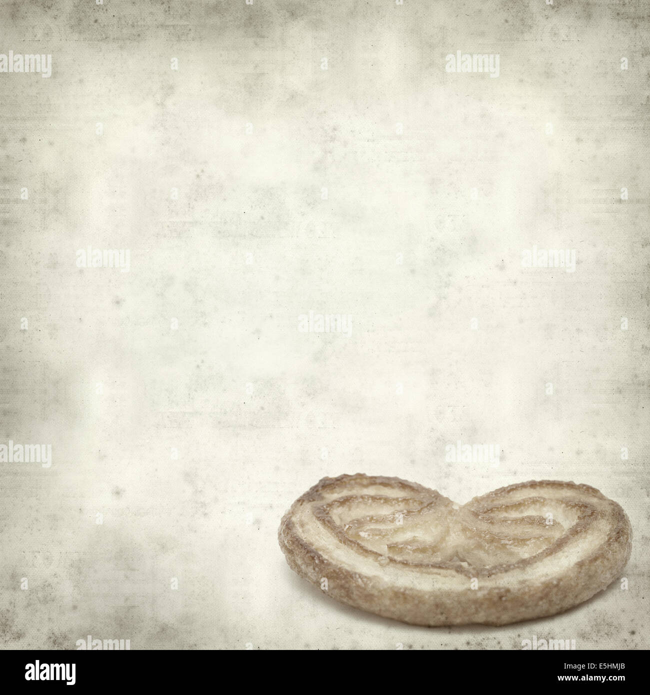 altes Papierhintergrund mit Palmera Biscuit texturiert Stockfoto