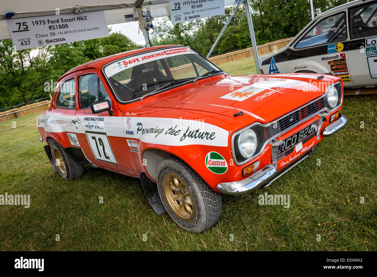Ford Escort MkI RS1600 1972 im Fahrerlager auf dem 2014 Goodwood Festival of Speed, Sussex, UK. Stockfoto