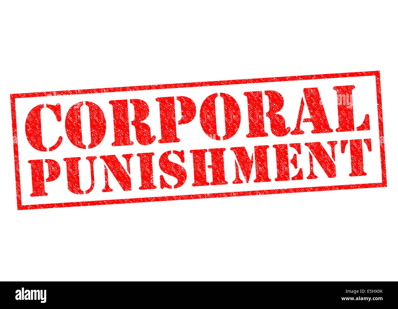 CORPORAL PUNISHMENT roten Stempel auf einem weißen Hintergrund. Stockfoto