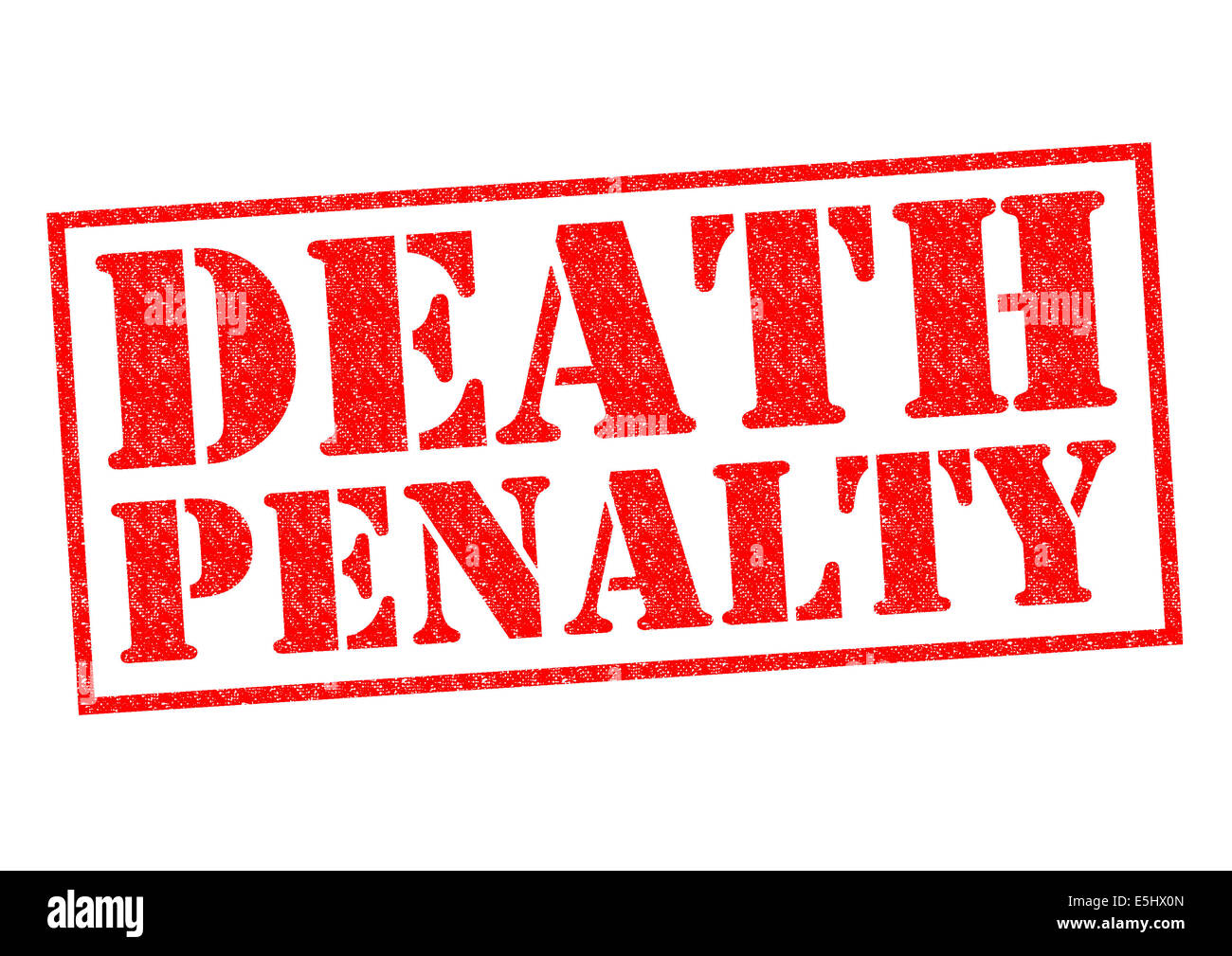 Todesstrafe roten Stempel auf einem weißen Hintergrund. Stockfoto