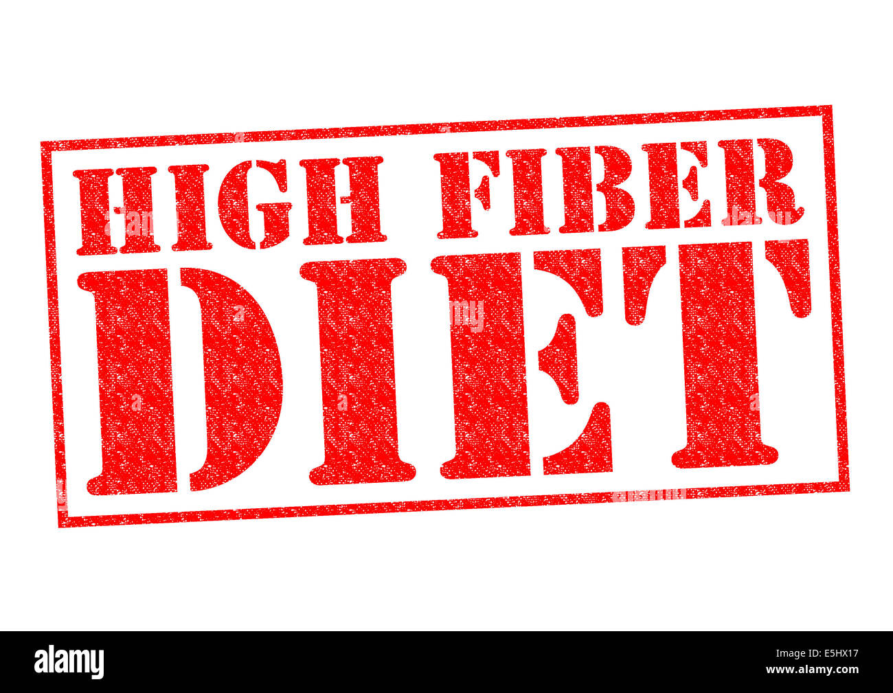HOHEN Faser-Diät, die roten Stempel auf einem weißen Hintergrund. Stockfoto