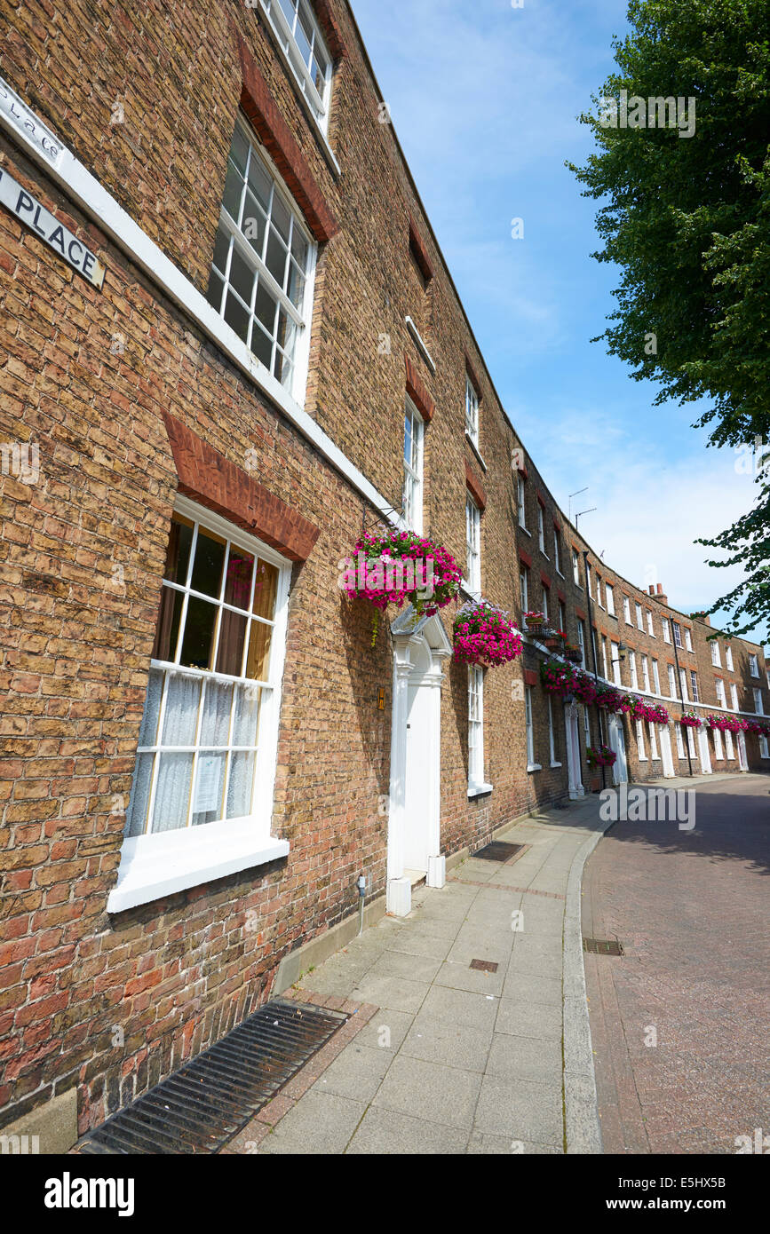 Häuser entlang Union Ort Burg Quadrat Wisbech Fenland Cambridgeshire UK Stockfoto