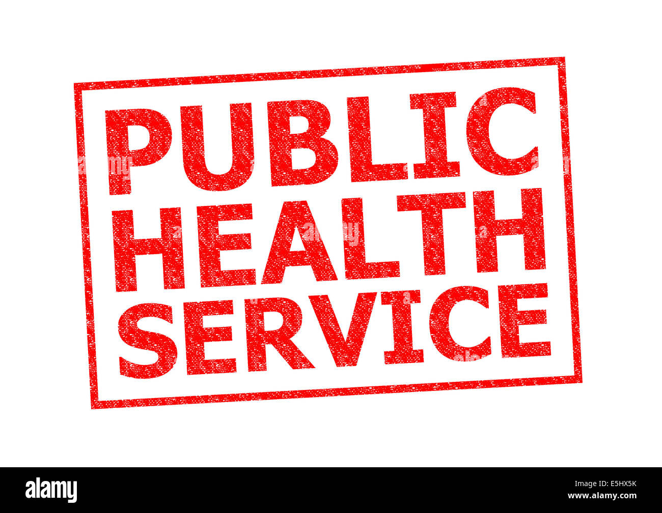 PUBLIC HEALTH SERVICE roten Stempel auf einem weißen Hintergrund. Stockfoto