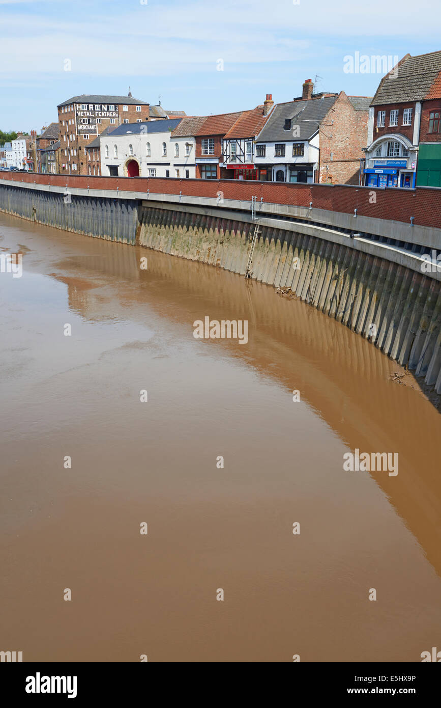 Nene-Fluss von Stadtbrücke Wisbech Fenland Cambridgeshire UK Stockfoto