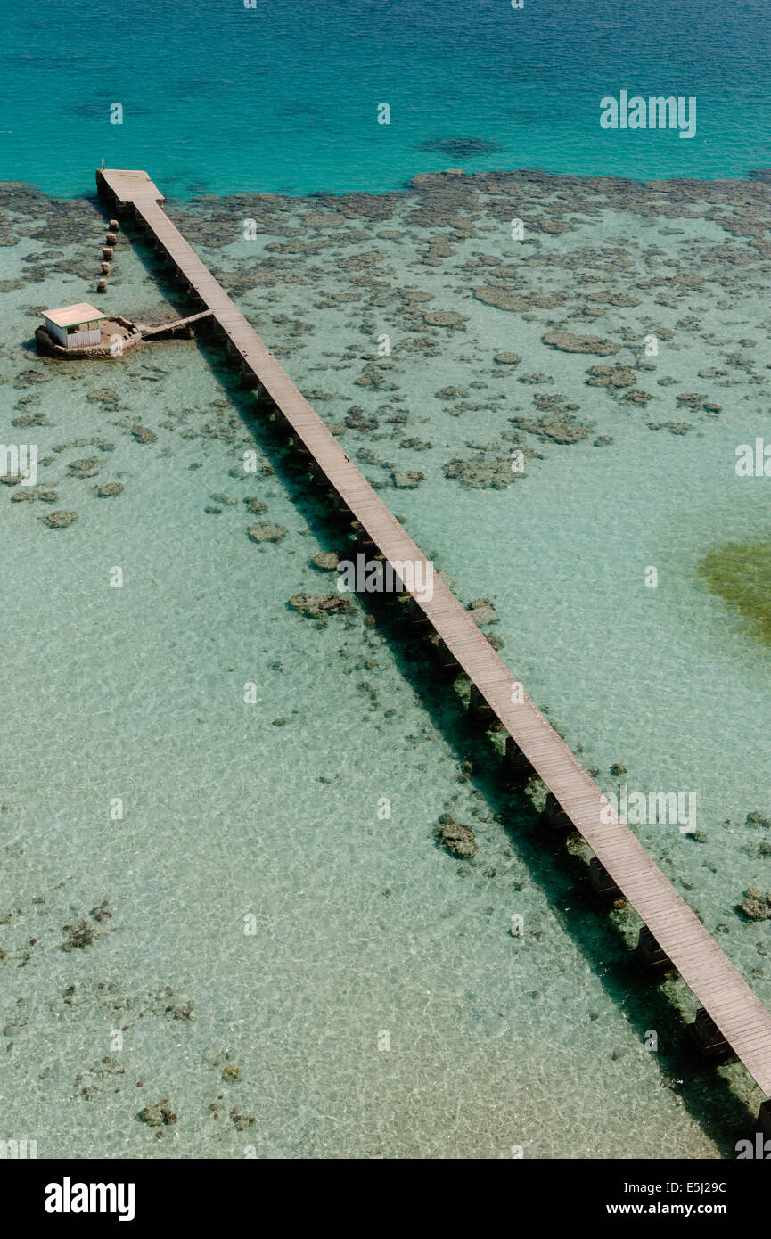 Blick vom Leuchtturm am Sanganeb Riff im Roten Meer Küste von Sudan Stockfoto