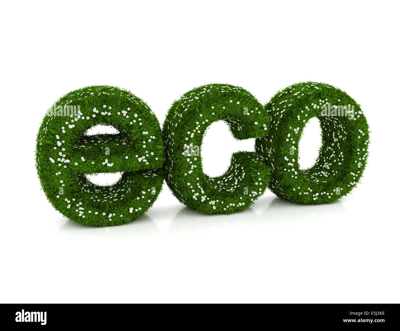 ECO-Green grass Umwelt konzeptionelle 3D-Text Stockfoto