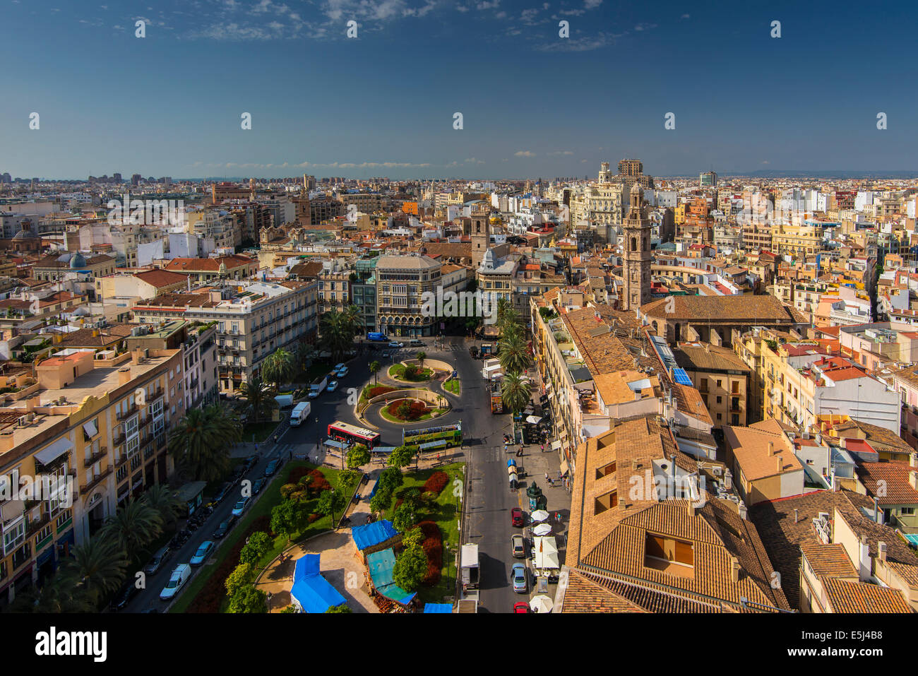 Skyline der Stadt, Valencia, Comunidad Valenciana, Spanien Stockfoto