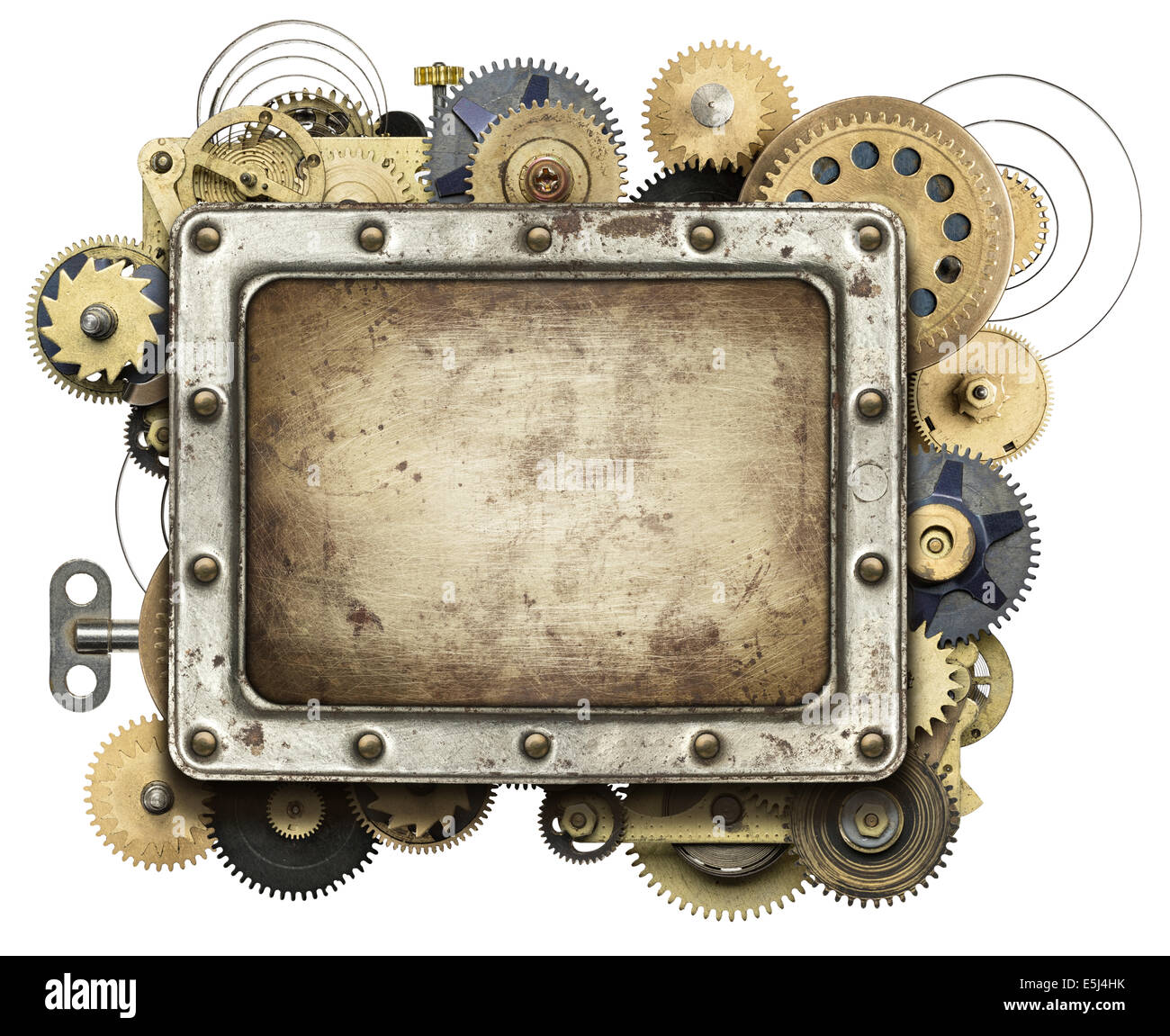 Stilisierte mechanische Collage Hintergrund Stockfoto