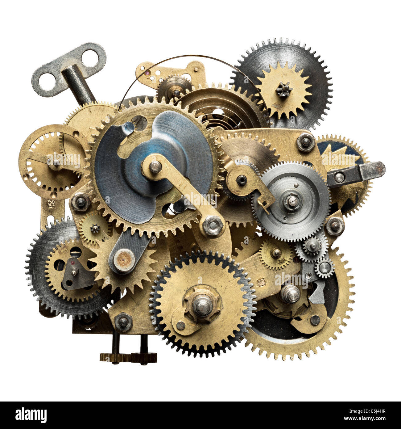 Stilisierte Metall Collage des Uhrwerks. Stockfoto