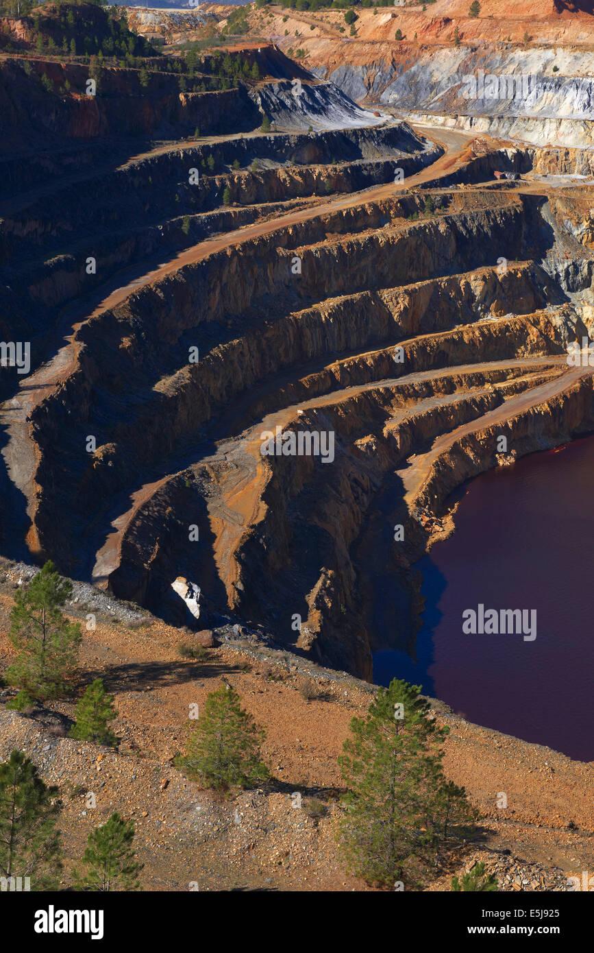 Rio Tinto, Corta Atalaya, Rio Tinto Minen, Provinz Huelva, Andalusien, Spanien Stockfoto