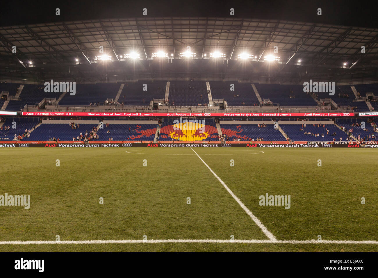 Harrison, NJ - 31. Juli 2014: Ansicht der Red Bull Arena nach dem Freundschaftsspiel zwischen CD Guadalajara Chivas und FC Bayern München Stockfoto