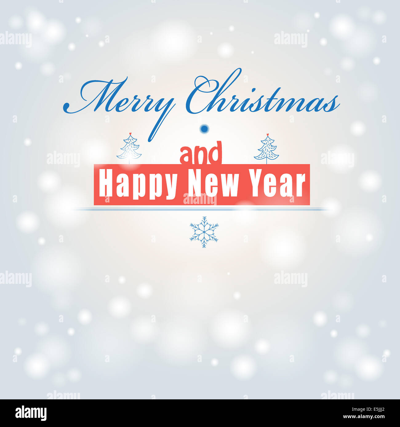 Schriftart Grafik Weihnachtskarte auf hellem Hintergrund Stockfoto