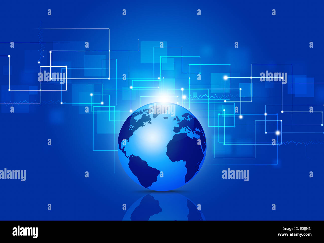 abstrakte Technologie- und Business-Kommunikation blauer Hintergrund Stockfoto
