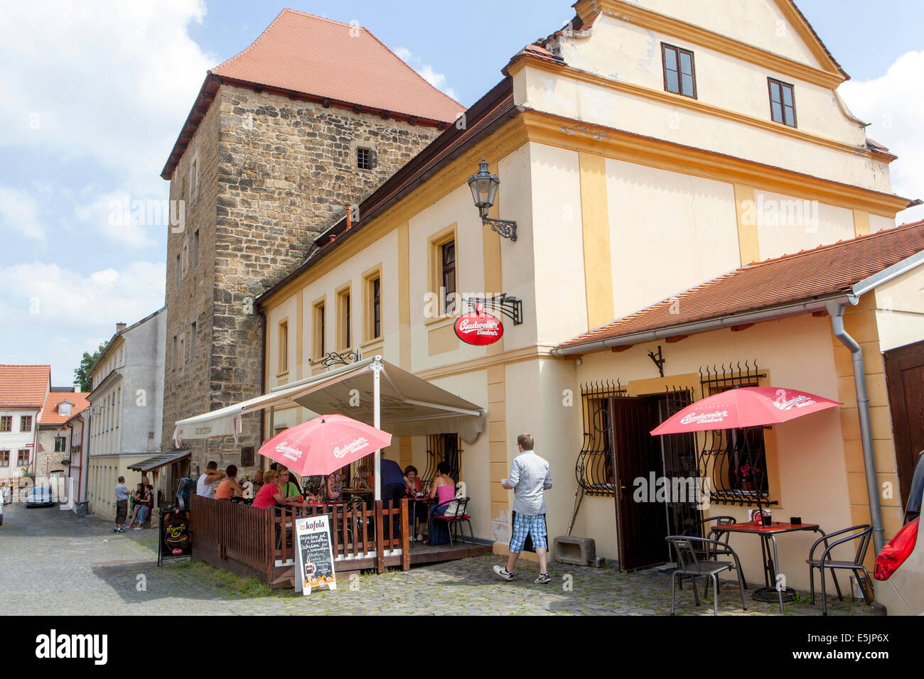 Burg - Herrenhaus, Ustek Stadt - die kleinste städtische Erhaltung in der Tschechischen Republik Stockfoto