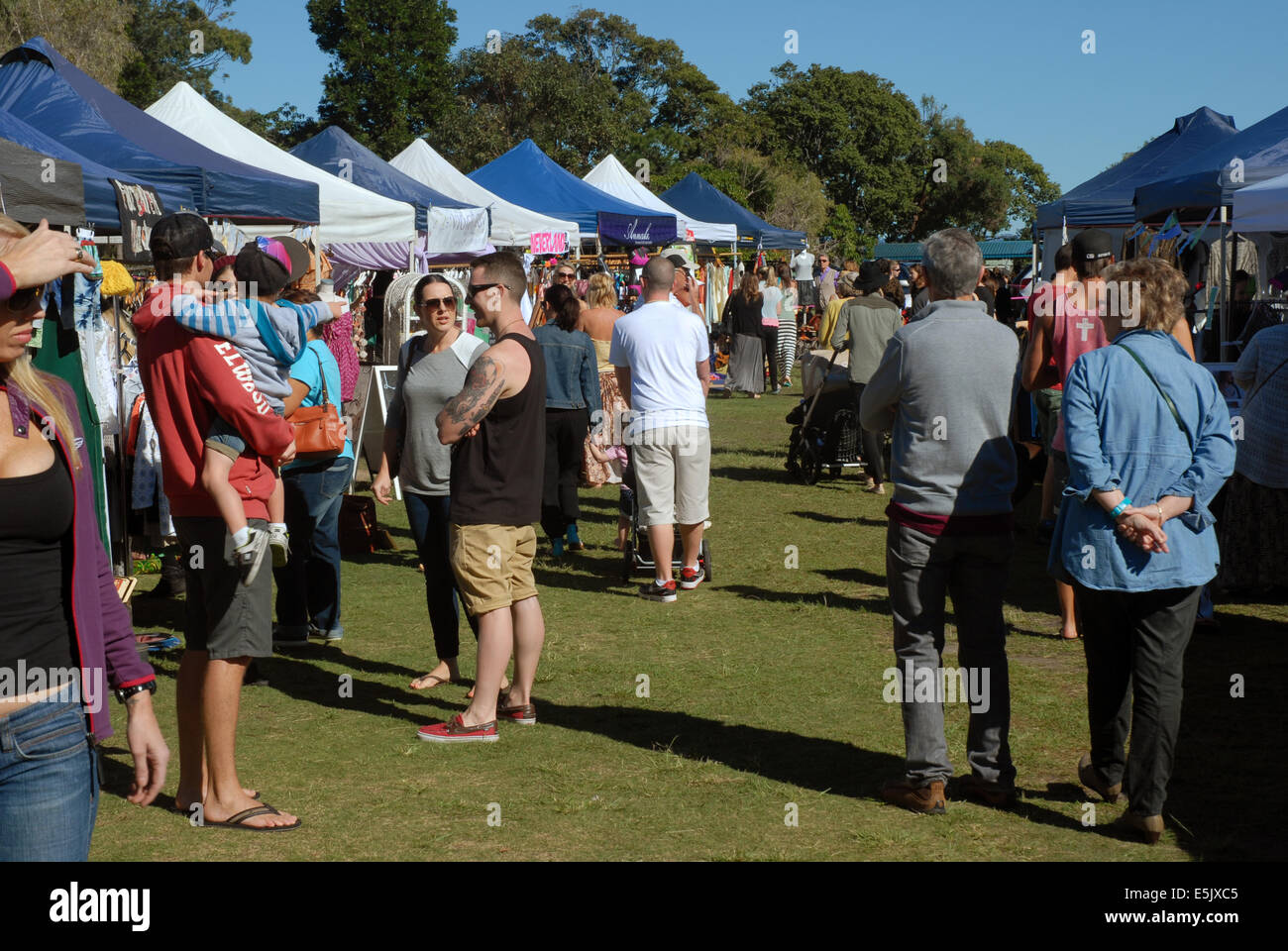 Burleigh Märkten an einem Sonntag, Burleigh, Queensland, Australien. Stockfoto