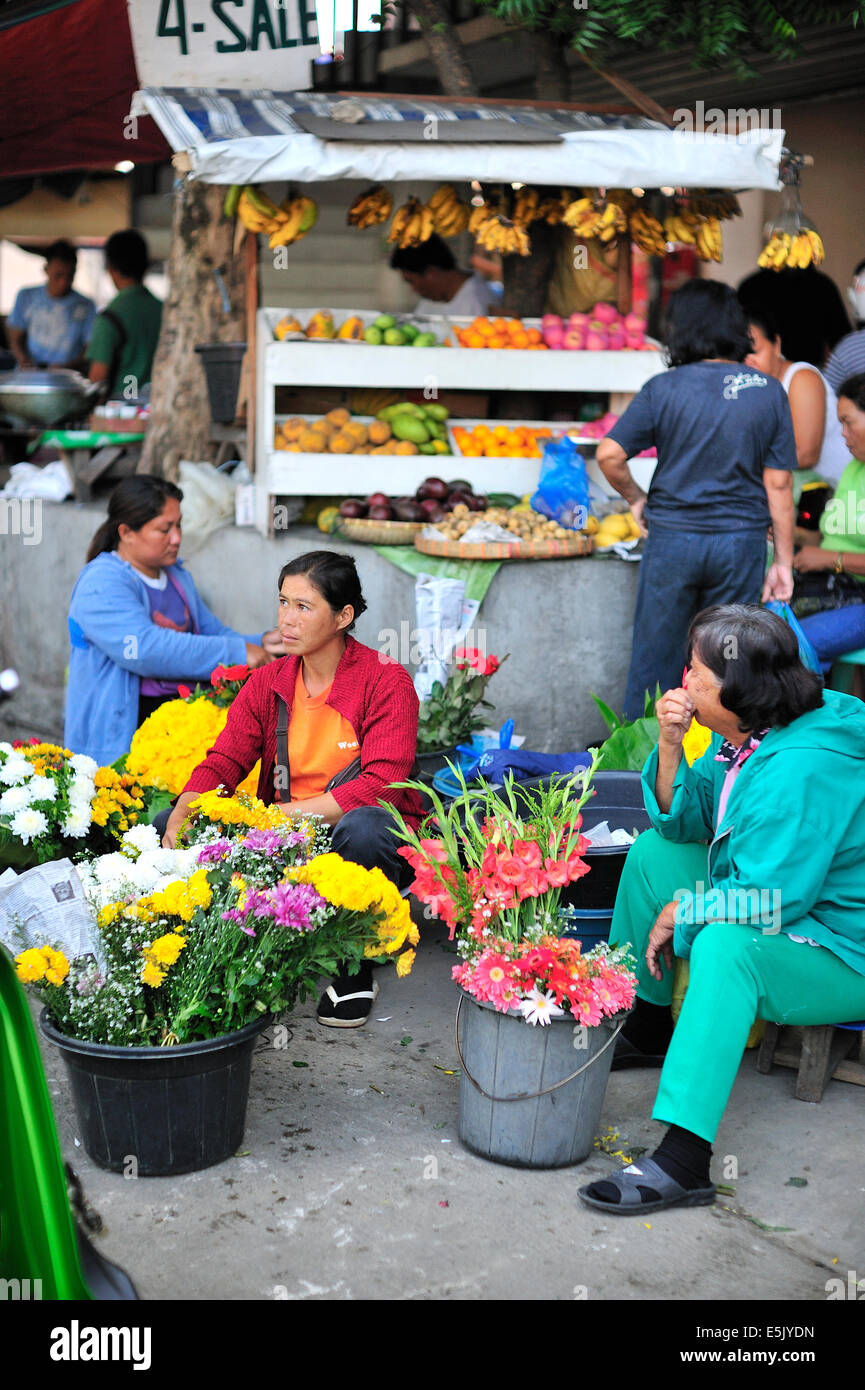 Frische Blumen Sales bei Lahug Markt Cebu City Philippinen Stockfoto