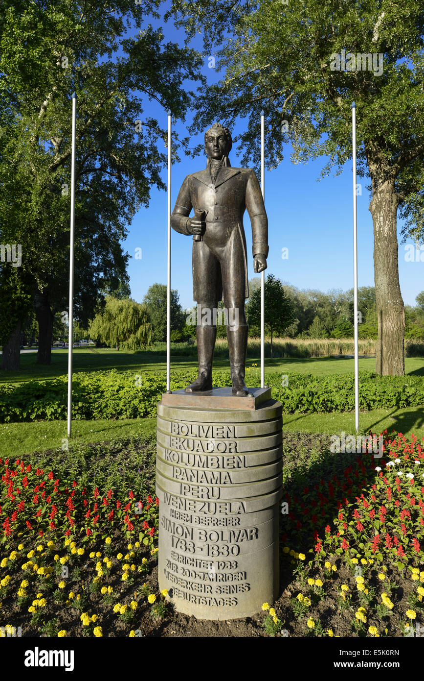Wien, Donaupark, Statue Simon Bolivar Stockfoto