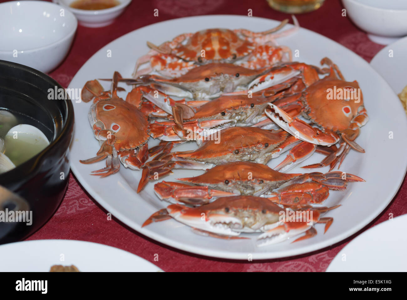 gedämpfte Krabben Stockfoto