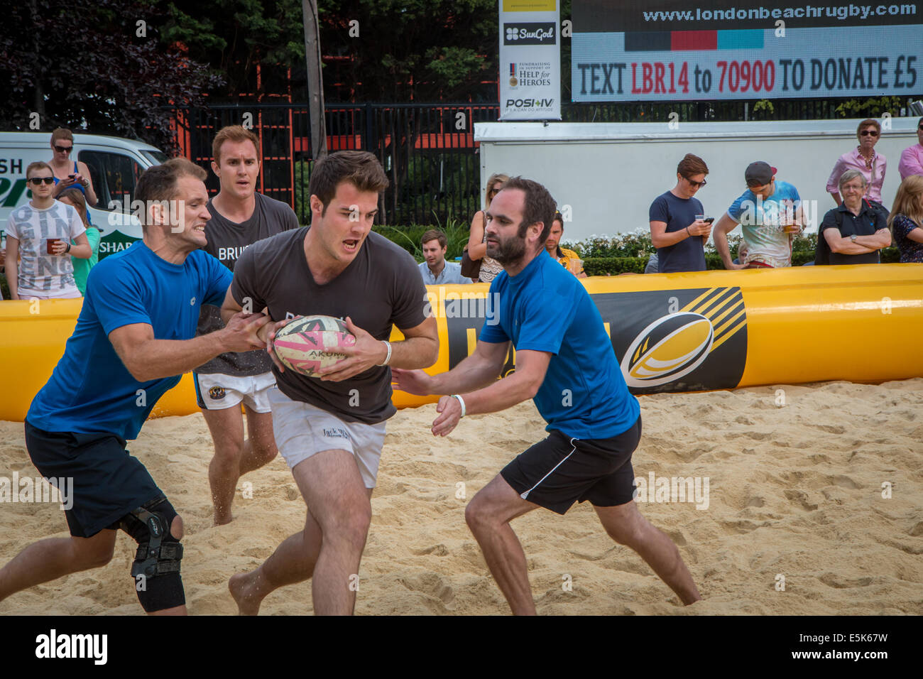 London-Beach-Rugby-Turnier 2014 Stockfoto