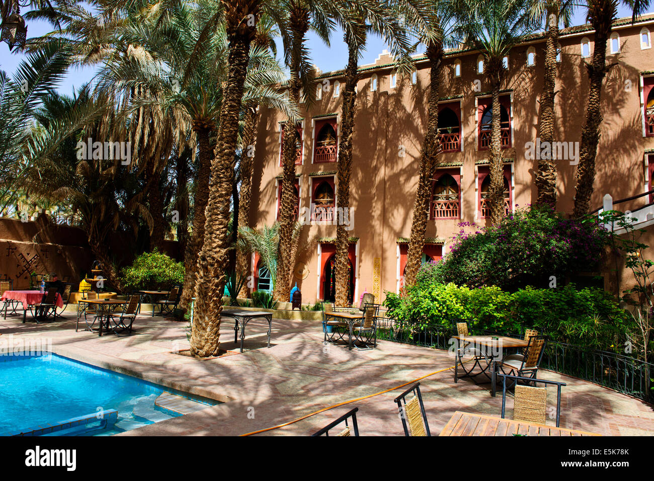 Zagora, Hotel, Oase in der Wüste, Paul Street, Reisen & Landscape Photographer, südlichen Marokko, an der Grenze der Wüste Sahara & Algerien, Nord Afrika Stockfoto