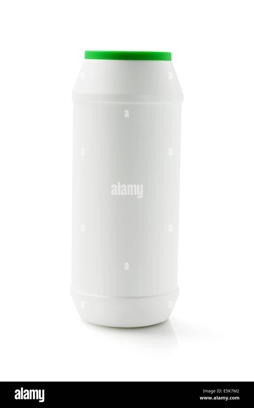Kunststoff-Flasche Spülmittel auf weißem Hintergrund Stockfoto