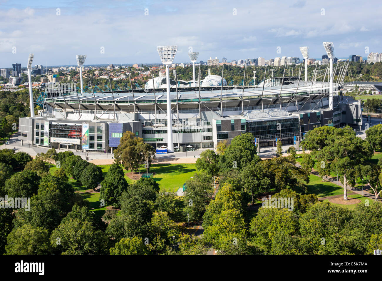 Melbourne Australien, Victoria East, Yarra Park, Melbourne Cricket Ground, Stadion, Lichter, Besucher reisen Reise Tour Tourismus Wahrzeichen Stockfoto