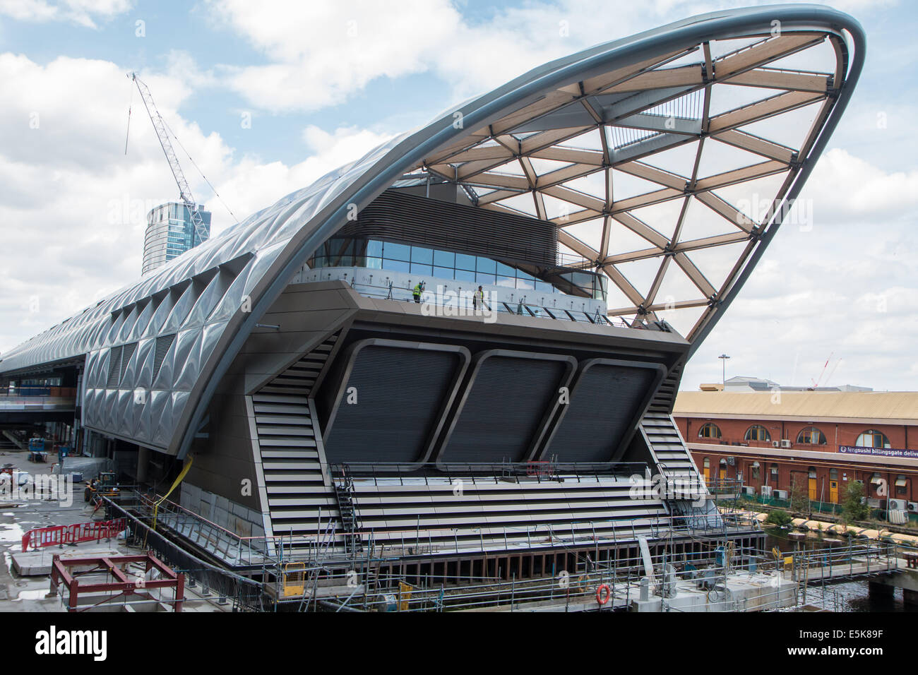 Details zu den neuen Crossrail-Bahnhof in Canary Wharf Stockfoto