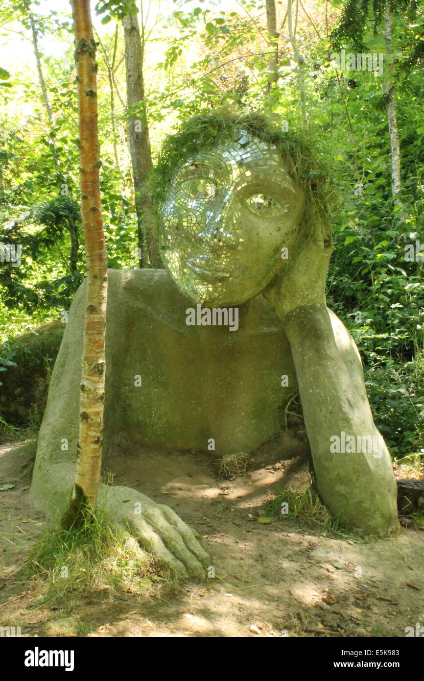 Woodland Garten Skulptur an der Eden Project, Cornwall, England, UK Stockfoto