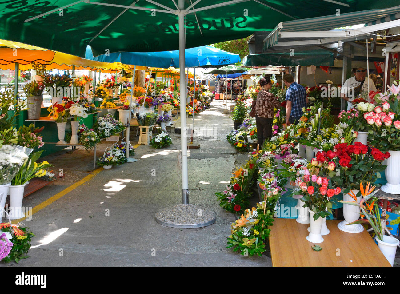 Die Blume Abschnitt von Split Markt Kroatien Dalmatien Stockfoto