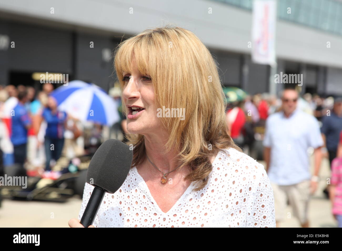 Aktion bei der Silverstone Classic 2014. Größte Klassiker und Sportwagen-Rennen der Welt. Stockfoto