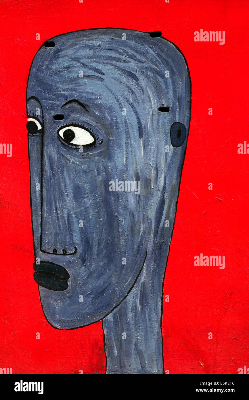 Graffiti-Malerei auf eine Strom-Verteilerkasten in Sofia, Bulgarien Stockfoto