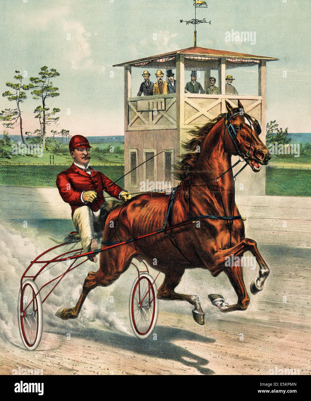 Gewinn im Stil, ein Rennpferd der Zieldurchfahrt ca. 1893 Stockfoto