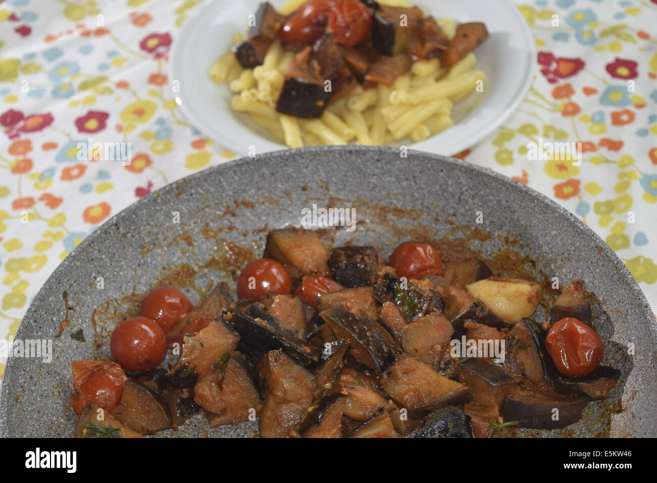 Pasta Alla Norma Stockfoto